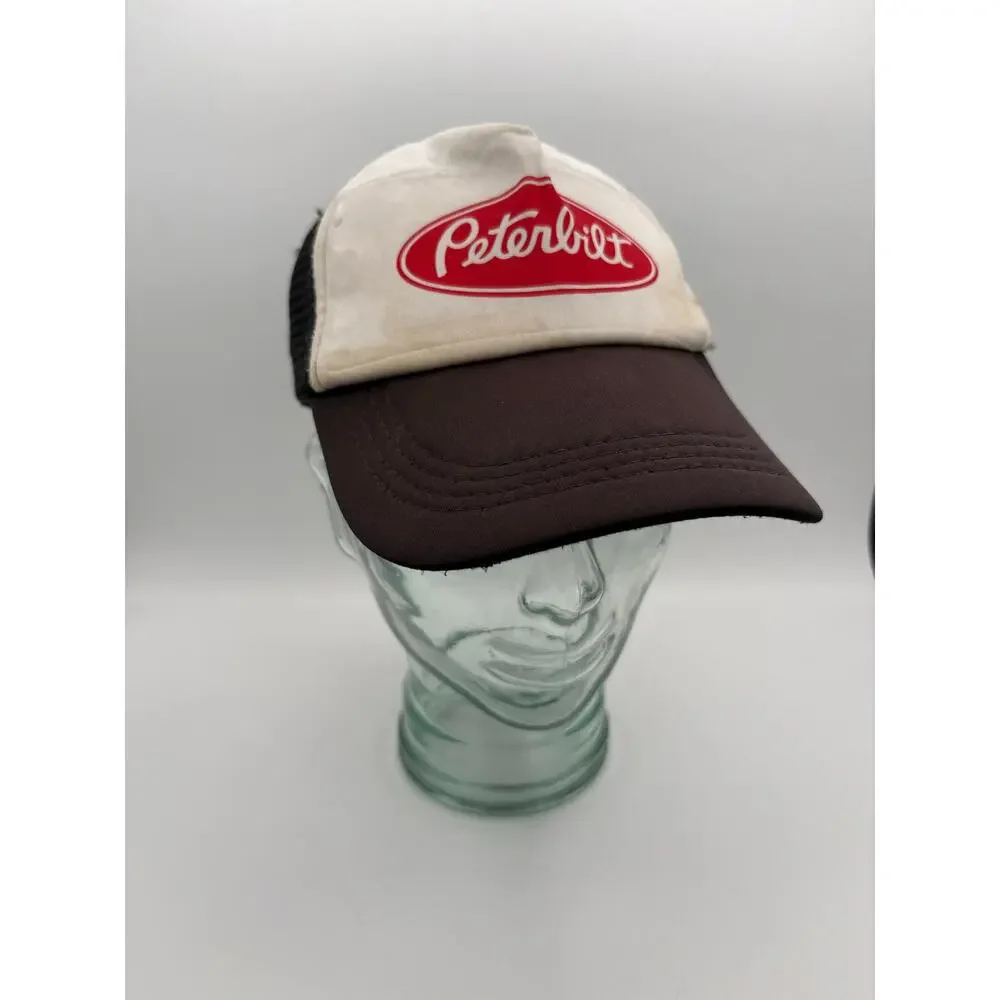 Vintage Peterbilt Distressed Snap Back Mesh Adjustable Well Worn Trucker Hat